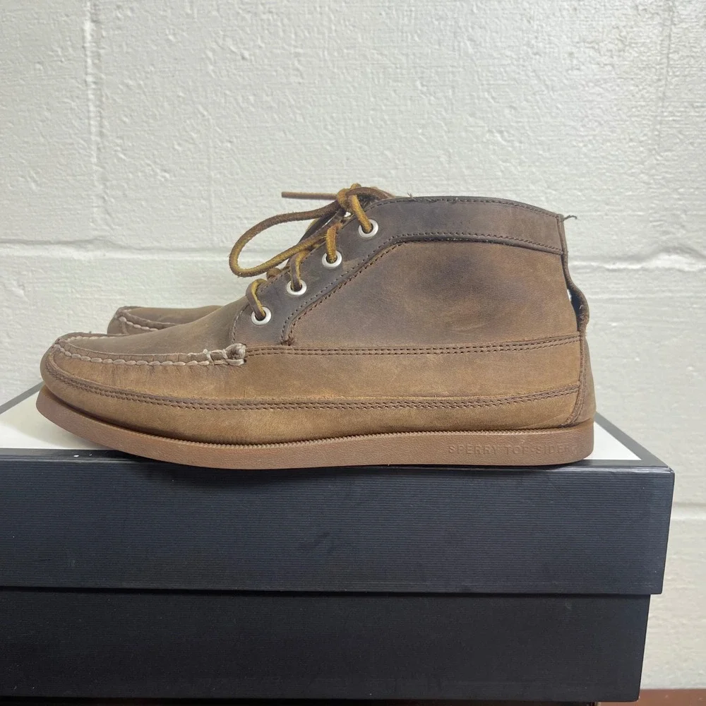 Sperry Top-Sider STS14556‎ Chukka Ankle Boots Brown Leather Lace up Men's 9.5 US